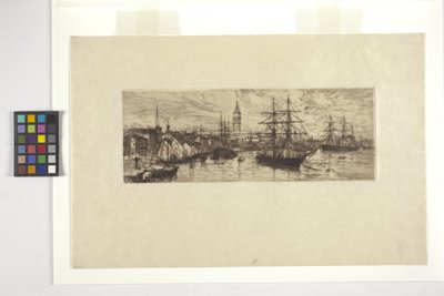 Venise, navires et Palais des Doges - Otto Henry Bacher