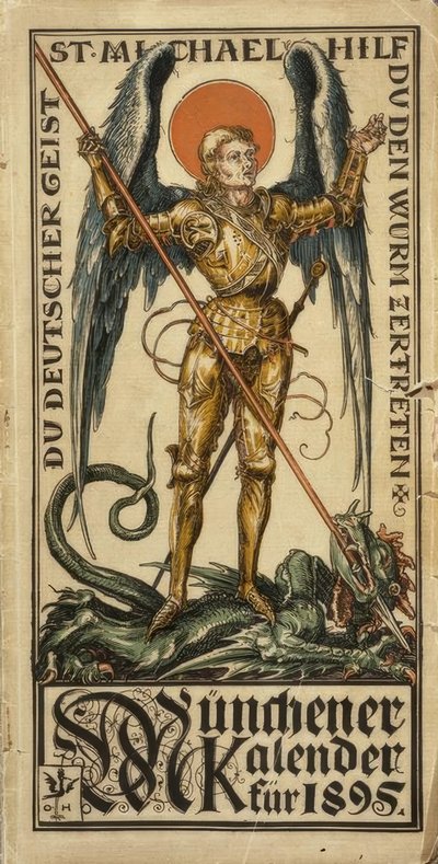 Toi, esprit allemand, Saint Michel, aide à écraser le ver - Otto Hupp