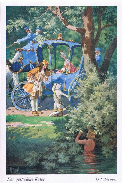 Le Chat Botté (conte de fées européen), carte postale d