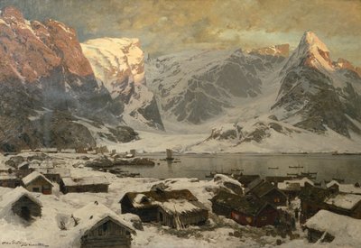 Vue de Reine à Lofoten, vers 1886 - Otto Ludvig Sinding