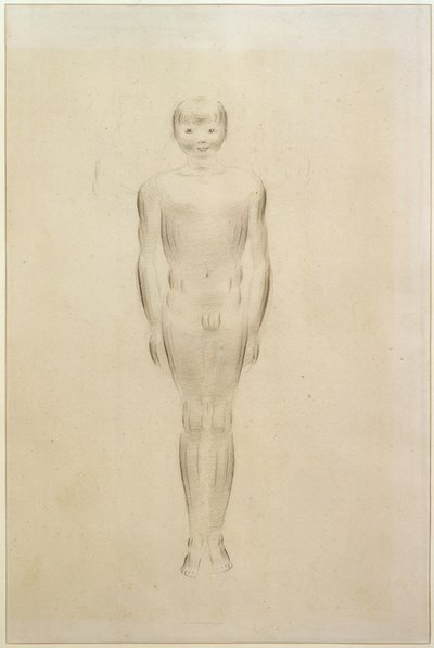 Nu de garçon avec jambes fermées et bras tendus - Otto Meyer Amden