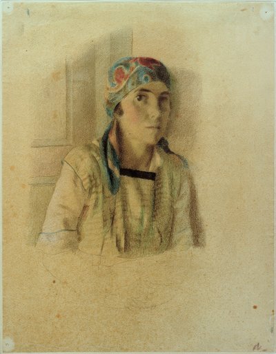 Fille avec foulard - Otto Meyer Amden