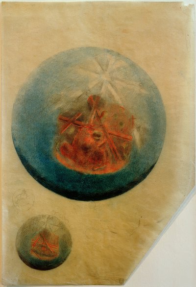 Paradiesgarten dans une boule de verre. Étude pour le vitrail de la maison Zwingli à Zurich-Wiedikon - Otto Meyer Amden