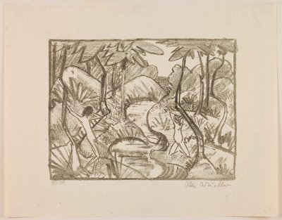 Paysage forestier, du portfolio « Otto Müller » - Otto Mueller