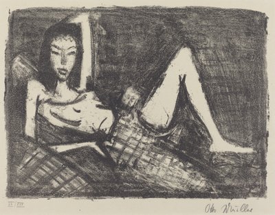Fille sur un canapé (Mädchen auf dem Kanapee) - Otto Müller