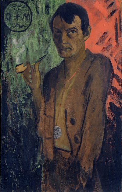 Autoportrait avec pentagramme, vers 1924 - Otto Mueller