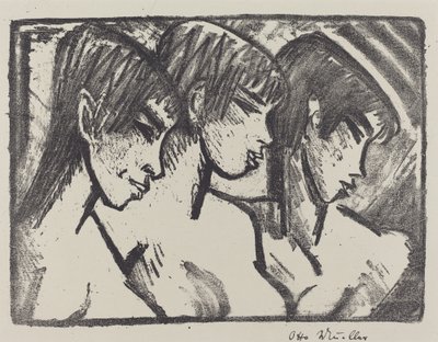 Trois filles de profil - Otto Müller