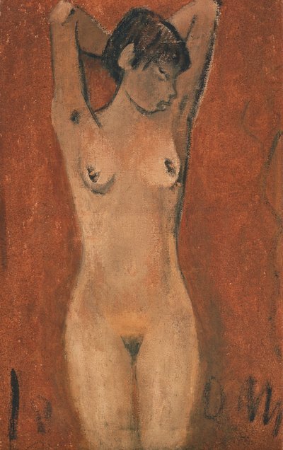 Nu féminin sur un fond brun - Otto Mueller