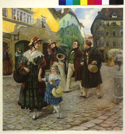 Franz Schubert en promenade avec des amis - Otto Robert Nowak