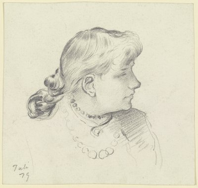 Tête de jeune fille de profil - Otto Scholderer