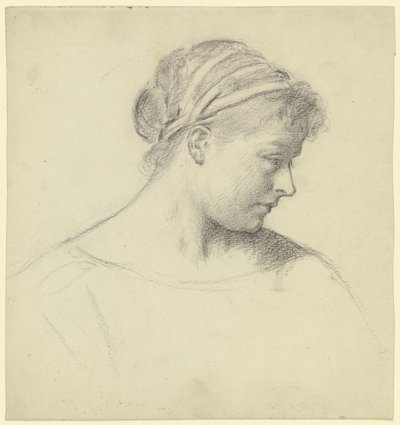 Tête de la femme assise tirée de « Préparation pour le bal costumé » - Otto Scholderer