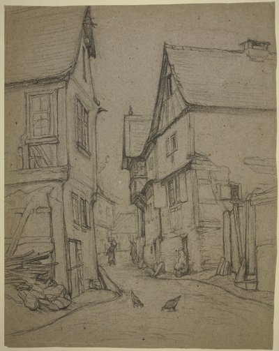 Rue du village à Kronberg - Otto Scholderer
