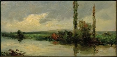 Petit morceau de rivière avec des peupliers - Otto Ubbelohde