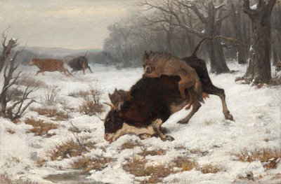 Une vache attaquée par des loups - Otto von Thoren