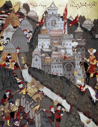 Empire ottoman : le sultan Bayezid I rentre victorieux à Nicopolis après la bataille - Ottoman School