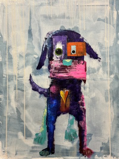 Chien abstrait et coloré - Owe Emfestav
