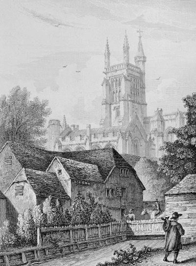 Tour du collège, bibliothèque et moulin Winchester, c.1830 - Owen Brown Carter