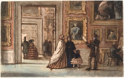 Intérieur avec visiteurs au Palazzo Pitti à Florence - P.C. Skovgaard