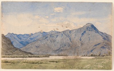 Paysage italien avec une rivière et des montagnes - P.C. Skovgaard