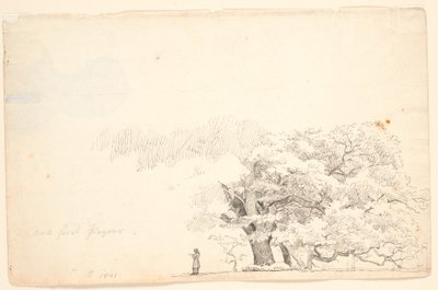 Grands chênes, à gauche un homme lisant - P.C. Skovgaard