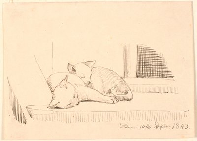 Deux chats endormis - P.C. Skovgaard