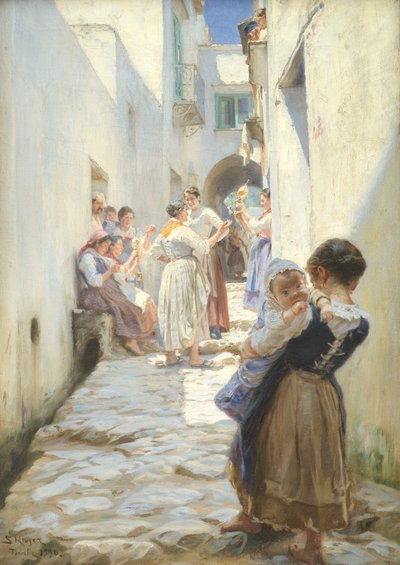 Une rue à Torello, Italie - Peder Severin Krøyer