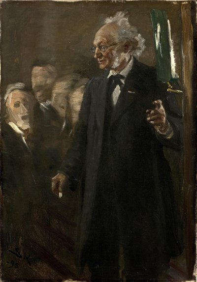 Professeur de zoologie, Japetus Steenstrup donne une conférence - Peder Severin Krøyer