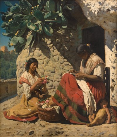 Deux femmes gitanes devant leur cottage. Espagne - Peder Severin Krøyer
