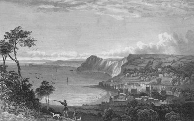 Sidmouth, depuis les falaises, vers Seaton, 1832 - P. Heath