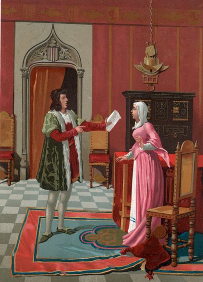 Enrique de Villena annonçant à sa femme qu