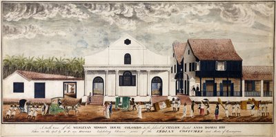Vue sud de la maison de mission wesleyenne, Colombo sur l