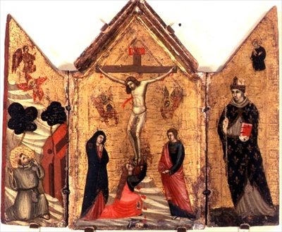 Triptyque de la Crucifixion avec Saint François recevant les stigmates et Saint Benoît - Pacino di Bonaguida