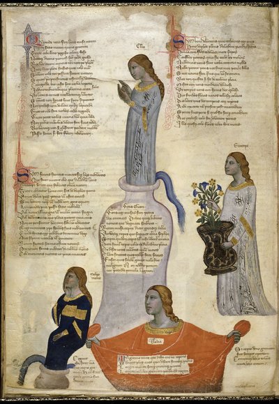Quatre muses de Regia Carmina par Convenevole da Prato - Pacino di Buonaguida