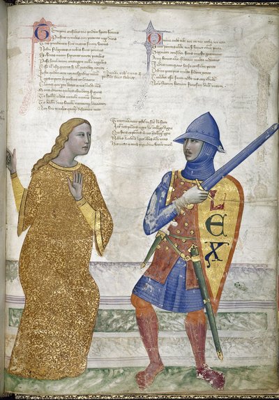 Prudence et Justice de Regia Carmina par Convenevole da Prato - Pacino di Buonaguida