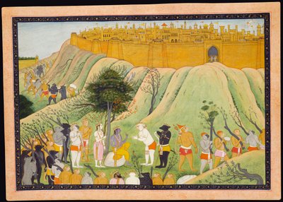 Rama et Lakshmana en conseil avec les alliés singes et ours, c.1800 - Pahari School
