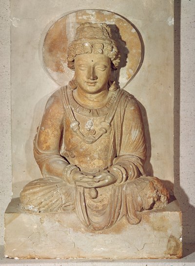 Bouddha assis en méditation, de Ganhara, style gréco-bouddhiste, 1er-4e siècle - Pakistani School