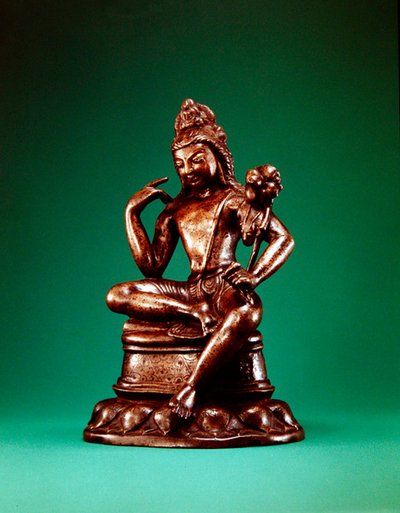 Padmapani Lokeshvara assis en méditation, première moitié du 7ème siècle (bronze incrusté d