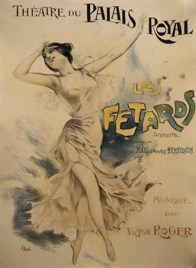 Affiche pour Les Fêtards, opérette, livret d