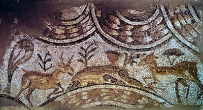Art paléochrétien : fragment de mosaïques d