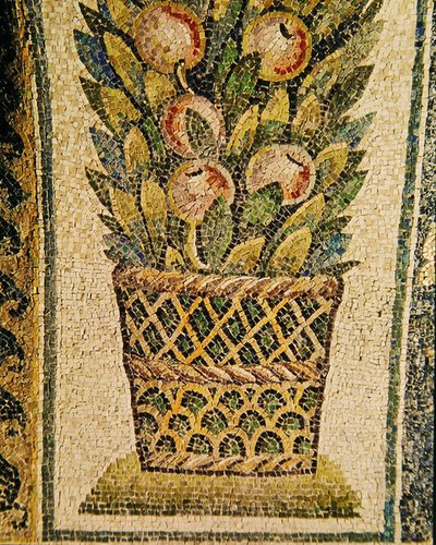 Un panier de fruits, c.430 AD (mosaïque) - Paleo Christian