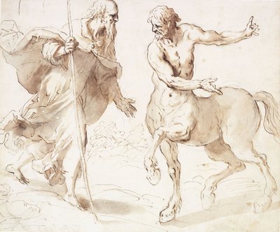 Saint Antoine abbé demandant le chemin au centaure - Palma Il Giovane