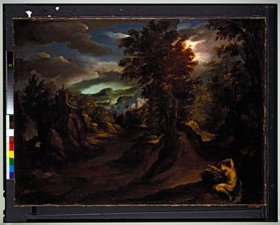Paysage montagneux boisé avec Antiope endormie - Paolo (1540 96) Fiammingo