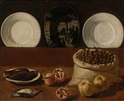 Nature morte aux assiettes, sac d