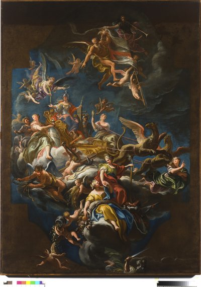 Char allégorique ligurien tiré par des griffons et conduit par la Prudence - Paolo Gerolamo Piola