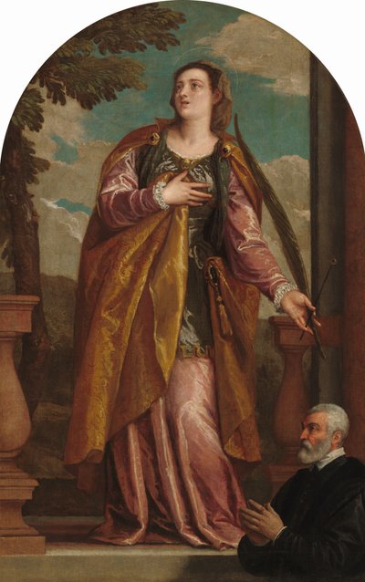 Sainte Lucie et un donateur, c. 1585-1595 - Paolo Veronese