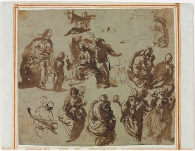 Divers croquis de la Vierge et l