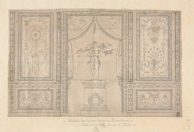 Statue de Cupidon dans une niche murale - Paolo Vincenzo Bonomini
