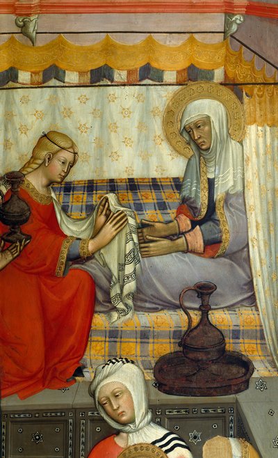 Retable de la Nativité de la Vierge par Paolo di Giovanni Fei (vers 1345-vers 1411), tempera sur bois, (détail) - Paolo di Giovanni Fei