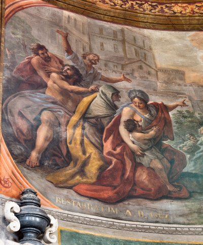 Fresques de Paolo de Matteis datées de 1714 sur la voûte et sur le tambour, représentant la vie du saint, chapelle de San Cataldo dans la cathédrale, Tarente, Italie (photo) - Paolo di Matteis