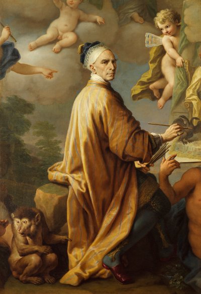 Autoportrait, peignant la paix de Rastadt - Paolo di Matteis